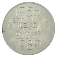 Csíkszentmihályi Róbert (1940-2021) 1989. Magyar Demokrata Fórum "1956-1989 Vértanúink emlékére" kétoldalas alpakka emlékérem, fekete műbőr tokban (42,5mm) T:UNC,AU, sérült tok, kis korrózió / oxidáció