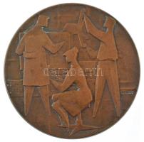 Vincze Dénes (1914-1972) 1966. Egyoldalas aranyozott szocreál emlékérem (80mm) T:AU,XF, patina