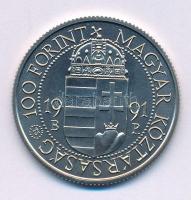 1991. 100Ft Cu-Ni "II. János Pál pápa látogatása" kapszulában T:BU Adamo EM119