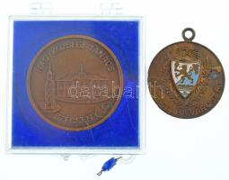 1970. "Békéscsaba Városért" egyoldalas, aranyozott kitüntetés műgyantás városcímerrel, füllel + 1983. "A Művelődési Központért / Nagyközségi Tanács - Szécsény" kétoldalas bronz emlékérem, plombált műanyag tokban (42,5mm) T:AU,XF, aranyozás lekopott