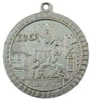 1985. "Országos Olajbányász Kulturális- és Sportnapok 1985 aug. 18-19. - Eger / Dobó István - Eger" kétoldalas ezüstözött fém emlékérem füllel (36mm) T:AU,XF