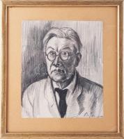 Bornemisza Géza (1884-1966): Időskori önarckép, 1959. Ceruza, papír. Jelezve jobbra lent. Proveniencia: A festőművész hagyatéka. Üvegezett fakeretben. 21x17,5 cm