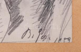 Bornemisza Géza (1884-1966): Időskori önarckép, 1959. Ceruza, papír. Jelezve jobbra lent. Provenienc...