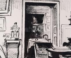 Bornemisza Géza (1884-1966): Enteriőr képekkel, 1937. Tus, papír. Jelezve jobbra lent. Proveniencia:...