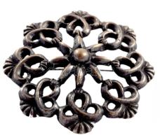 Ezüstözött bross, kegytárgy függő, országház díszítéses mandzsetta pár