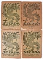 Szerda. Tudományos és művészeti folyóirat. 1906. I. évf. 1-4. szám.: Szerkesztő és laptulajdonos Gundel Antal. [Budapest, 1906. Hornyánszky V.] A Nyugat szellemi elődjének tekinthető lapból összesen 7 szám jelent meg. Kaffka Margit: Bölcsődal, Ady: Özvegy legények tánca első közlésekkel. Ambrus Zoltán, Szini Gyula, Fülep Lajos, Gombocz Zoltán, Meller Simon, Cholnoky Viktor írásaival. Eredeti, enyhén sérült papírborítókkal.