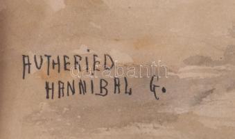 Autheried Camilloné Hannibál Gizella (1881-1978): Erdőrészlet. Akvarell, papír, jelzett. Üvegezett, ...