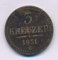 1851G 3kr Cu T:VF patina, ph. Adamo M6