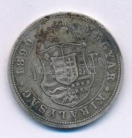 1890KB 1Ft Ag "Ferenc József, Fiume-címer" T:F ph., patina Adamo M15