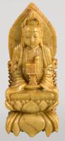 Faragott zsírkő Buddha szobor és váza pár, m: 17 cm alatt