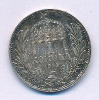 1914KB 1K Ag "Ferenc József" T:VF patina Adamo K5.1