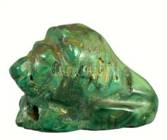 Malachit oroszlán pár, h: 5 cm