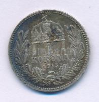 1915KB 1K Ag "Ferenc József" T:XF, patina Adamo K5.1