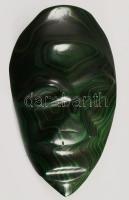 Malachit arc, akasztóval, 9,5x6 cm