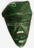 Malachit arc, akasztóval, 12x8 cm