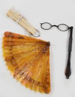 3 db régi legyező klf anyagokkal