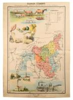 Szabolcs vármegye nagy méretű (36 x 54 cm. ) kőnyomatú térképe (Nyíregyháza - Debrecen - Kisvárda). Nyíregyháza kőnyomatú látképével illusztrálva  Megjelent, Hátsek Ignácz: Magyarország megyei térképei c. atlasz lapjaként. Rajzolta Hátsek Ignácz. kiadta: Lampel Róbert (Wodianer F. És Fiai) nyomtatta: Kunossy Vilmos és Fia, Budapest. Az atlasz lapjai a hazai térképtörténet talán legszebb térképei. A gyönyörűen színezett darabokon az adott vármegyére jellemző épületek, mezőgazdasági termények, állatok, ipari termékek, közlekedési eszközök, természeti látnivalók láthatóak.