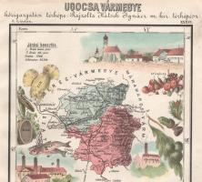 Ugocsa vármegye kőnyomatú térképe (Beregszász - Nagyszőllős - Tiszaújlak). Megjelent, Hátsek Ignácz:...