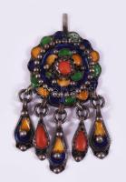 Ezüst (Ag) függő, zománcozott, függesztője nem ezüst, bruttó 16,2g