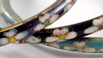 3 darab régi kínai cloisonne karkötő, d: 7-7,5 cm