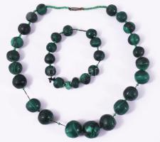 Malachit nyaklánc és kakrkötő