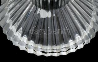 Bohémia, Art Deco üveg gyertyatartó, jelzés nélkül, hibátlan, m: 19 cm