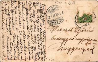 1908 Brassó, Kronstadt, Brasov; Totalansicht vom Schlossberg. Dr. Trenkler &amp; Co. / látkép a ...