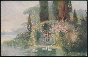 1917 Tábori posta képeslap / Field postcard "Mar. Ball. Kan. Zug I" + "FP 383 a"