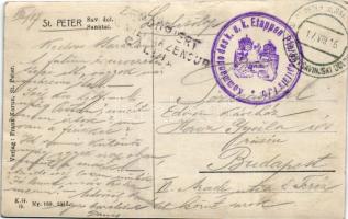 1916 Sempeter v Savinjski Dolini, Sanntal. Verlag Franz Korun / church, street. photo + "Komman...