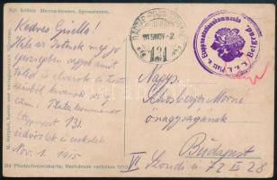 1915 Tábori posta képeslap / Field postcard "K.u.k. Platz u. Etappenstationskommando / Belgrad" + "HP 131"