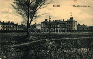 1916 Bielsko-Biala, Bielitz; Kavallerie-Kaserne. B. L. B. 1916 / K.u.k. military barracks + "K.u.k. Militärzensur Bielitz" (EB)