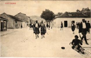 1916 Cetinje, Cettinje, Cettigne; street view, folklore + "K.u.k. Kriegsmarine" (crease)