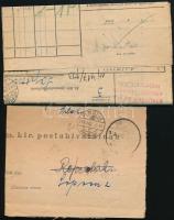 1943 Szállítójegyzék küldeménnyel készpénzes bérmentesítéssel "RÉPCELAK" / Parcel list wit...