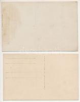 1918 Udine - 2 pre-1945 photo postcards: street view, church, tram, Red Cross flag