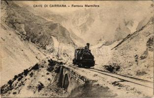 1917 Carrara, Ferrovia Marmifera / cave, locomotive, marble industry, mine (pinhole)