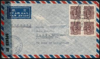 1946 Légi cenzúrázott levél Németországba / Airmail censored cover to Germany