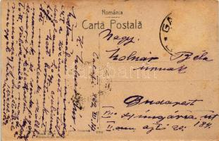 1922 Galati, Galatz; Strada Tecuci / street, shops, trams (EK)