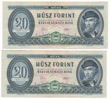 1975. 20Ft (2x) közeli sorszám "C 878 103534, C 878 103538" T:F szép papír Adamo F16