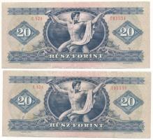 1975. 20Ft (2x) közeli sorszám "C 878 103534, C 878 103538" T:F szép papír
Adamo F16