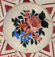 3 darab antik fajansz tál, Telkibánya, Apátfalva, sérüléssel, d:14-23 cm