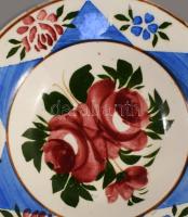 3 darab antik fajansz tál, Telkibánya, Apátfalva, sérüléssel, d:14-23 cm