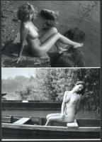 cca 1975 "Vízparti huncutságok", szolidan erotikus felvételek, 3 db modern nagyítás, jelzés nélkül, 15x21 cm