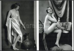 cca 1929 Demeter Károly (1892-1983) budapesti fényképész és fotóművész aktfotó gyűjteményéből 3 db modern nagyítás, jelzés nélkül, 21x15 cm