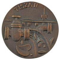 1985 k. "Tisza II / A 10 éves Tisza II KISZ védnökségben végzett munkájáért" bronz emlékérem, eredeti tokban (91mm) T:AU
