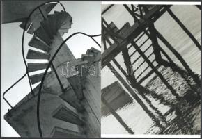 cca 1930 A Bauhaus-iskola "látásmódja", amely megváltoztatta a korábbi fotográfiai ábrázolásmódokat, 2 db modern nagyítás, jelzés nélkül, 21x15 cm