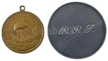 DN "Sárkányölő Szent György" egyoldalas fehérfém emlékérem, hátoldalán "R. R. J."...