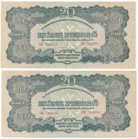 1944. 20P "A Vöröshadsereg Parancsnoksága" (2x) sorszámkövetők "CB 760265 - CB 760266" T:XF Adamo P45