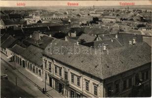 Versec, Werschetz, Vrsac; látkép, J. Lederer, Weisz üzlete / general view, shops