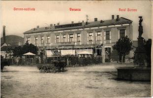 Versec, Werschetz, Vrsac; Baross szálloda, kút / hotel and well