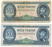 1980. 20Ft (2x) "C 257 088805, C 277 065334" T:F,VG egyiken folt, szakadás Adamo F17